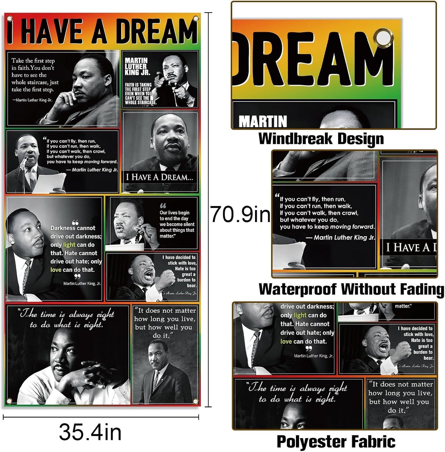 Cubierta puerta texto I Have A Dream decoración MLK