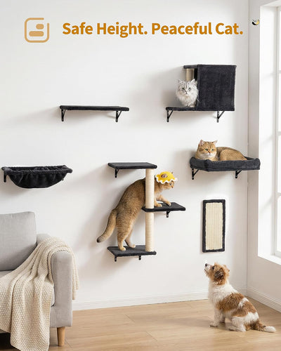 Estantes pared gatos 6en1 cama percha 17x11.9pulg rascador