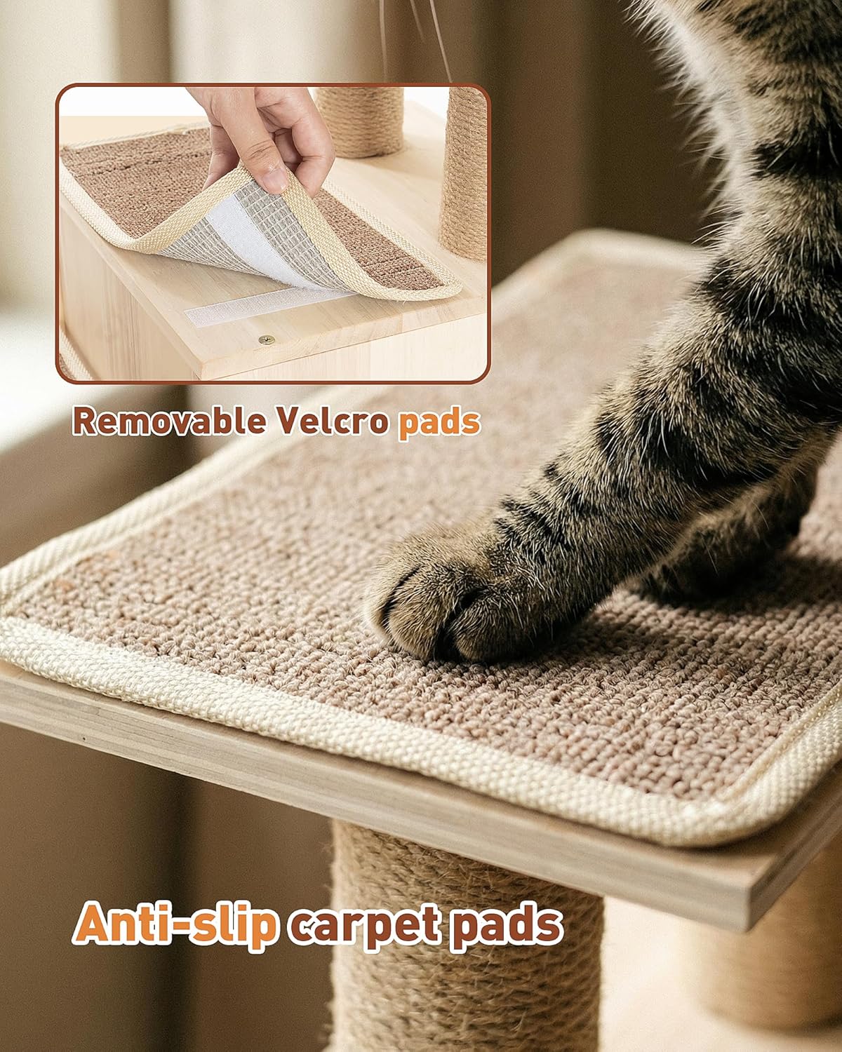 Escaleras 3en1 para gatos de 7.87pulg madera cama alta