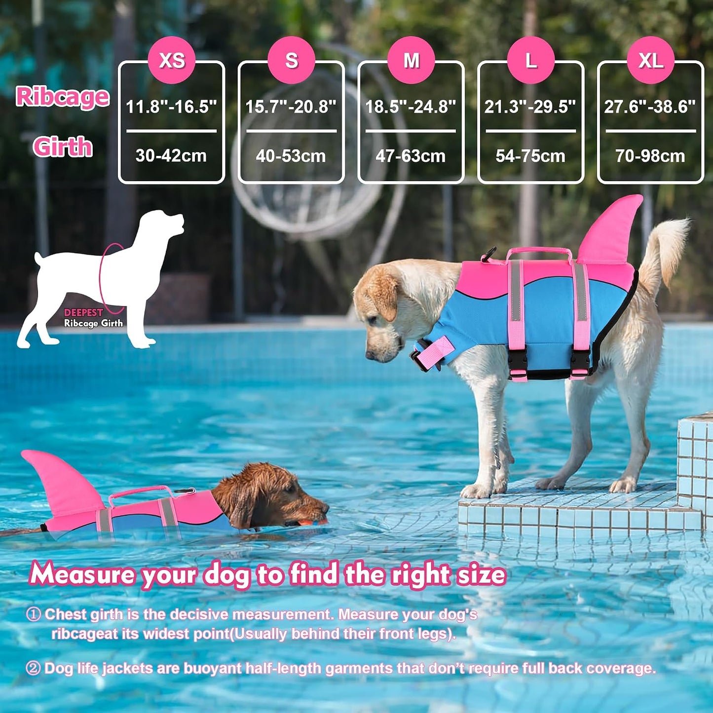 Chaleco salvavidas para perros ajustable flotante azul