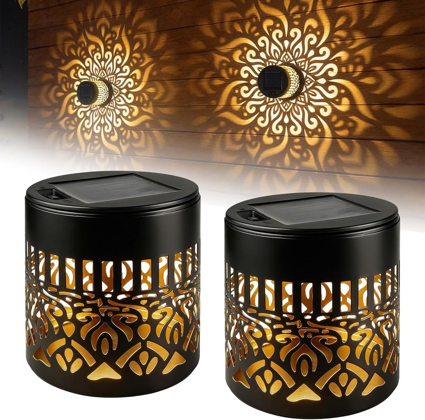 Luces mandala metal para exterior impermeables valla jardín