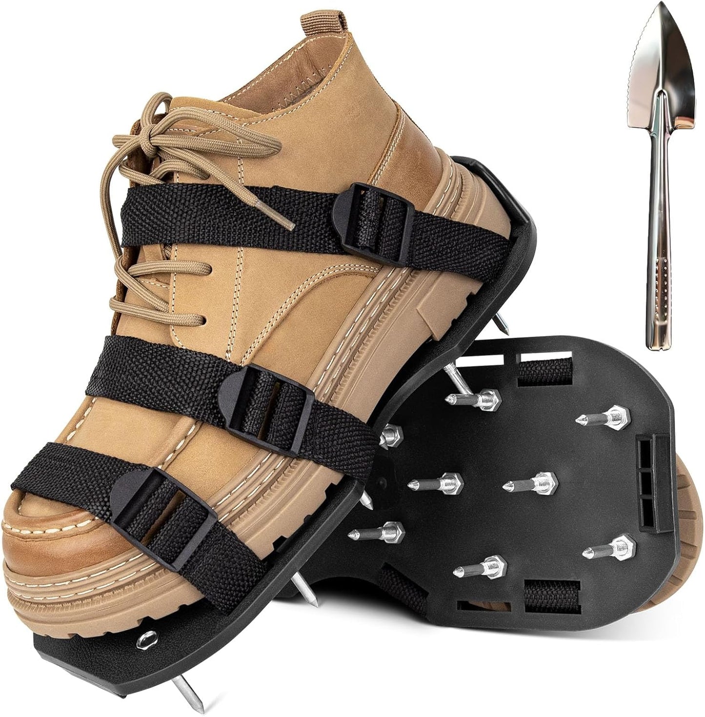 Zapatos aireadores césped correa ajustable picos resistentes negro