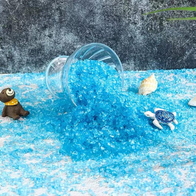 Chips cristal azul triturado 2lb para arte resina decorativo