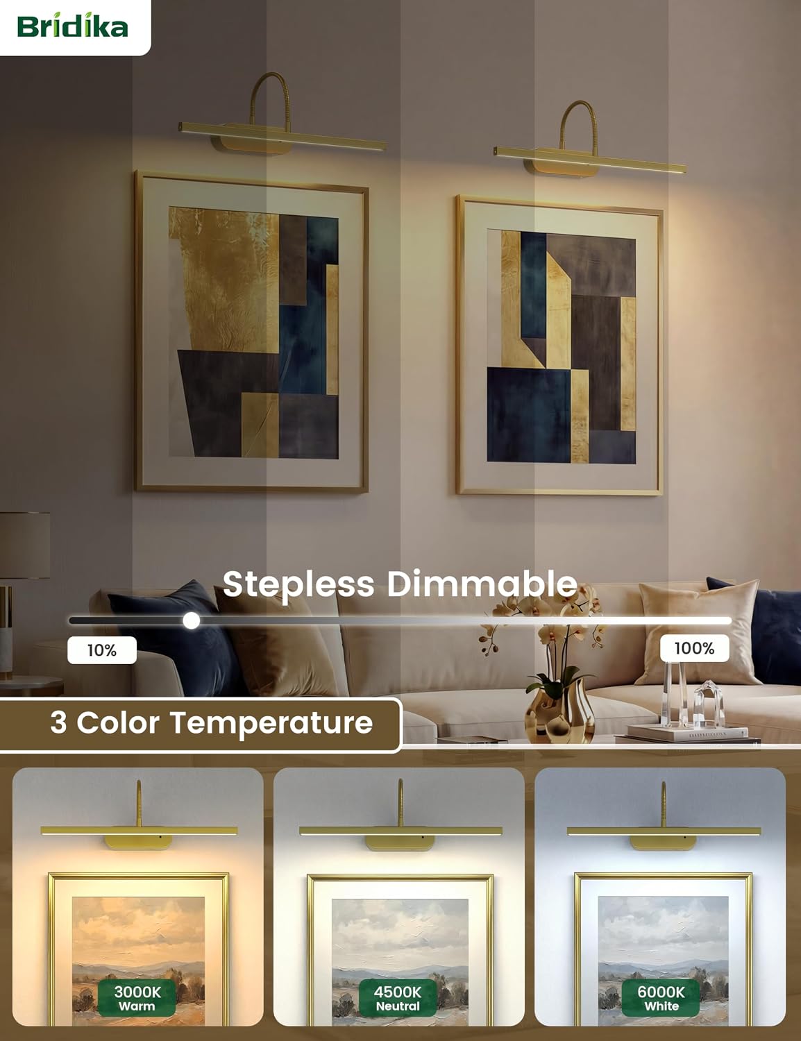 Luces arte inalámbricas para pared con control remoto 3 colores