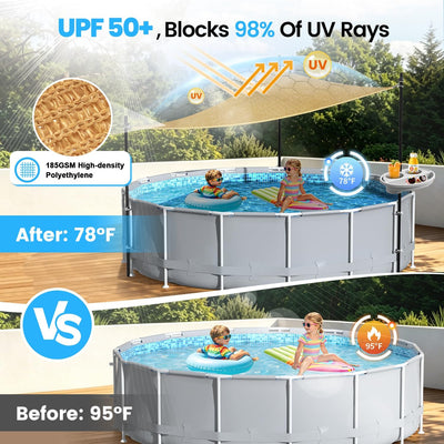Juego parasol piscina suelo con bandeja 13x13x13ft tela UV