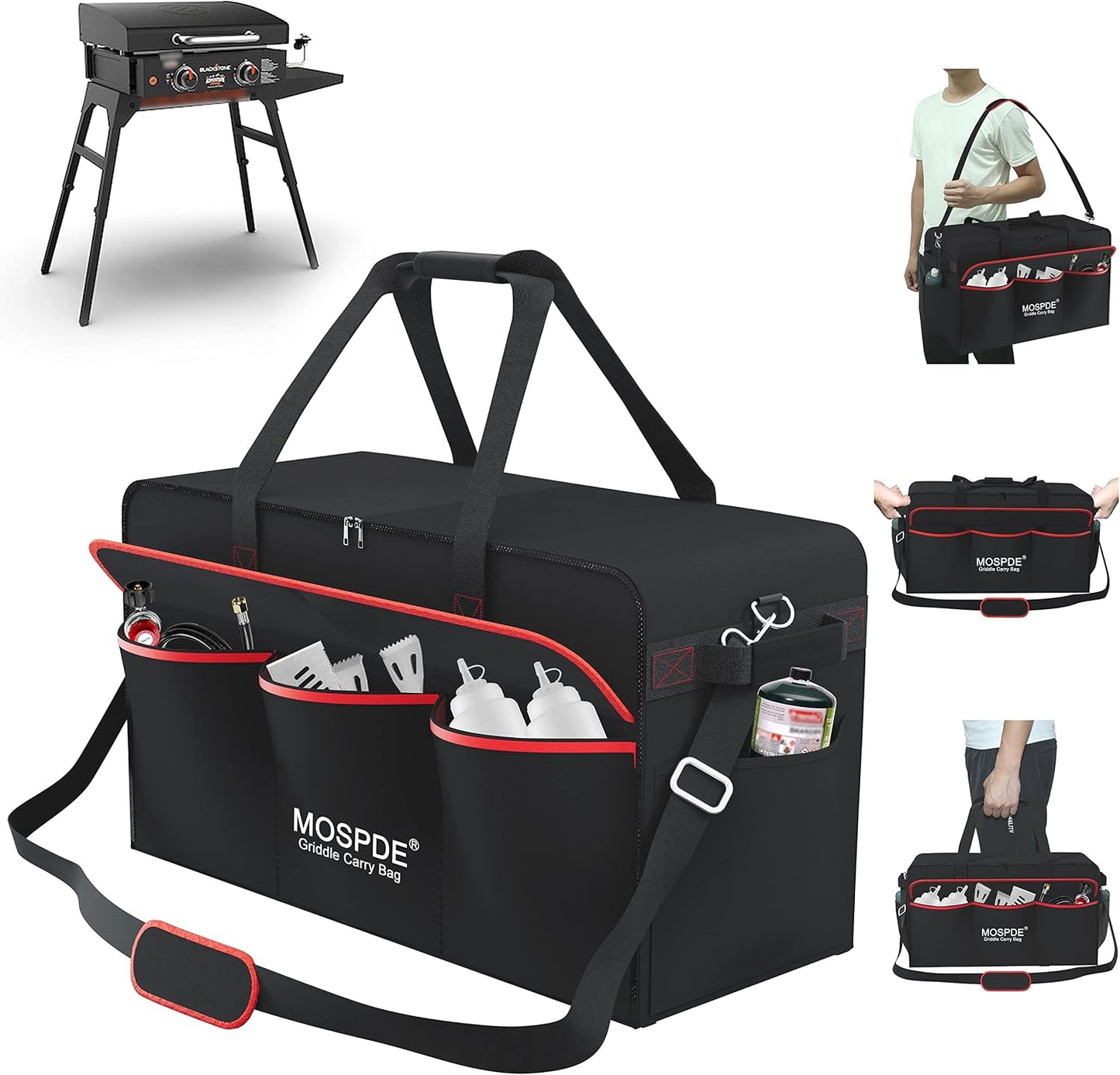 Bolsa transporte parrilla 22pulg 600D con cubierta