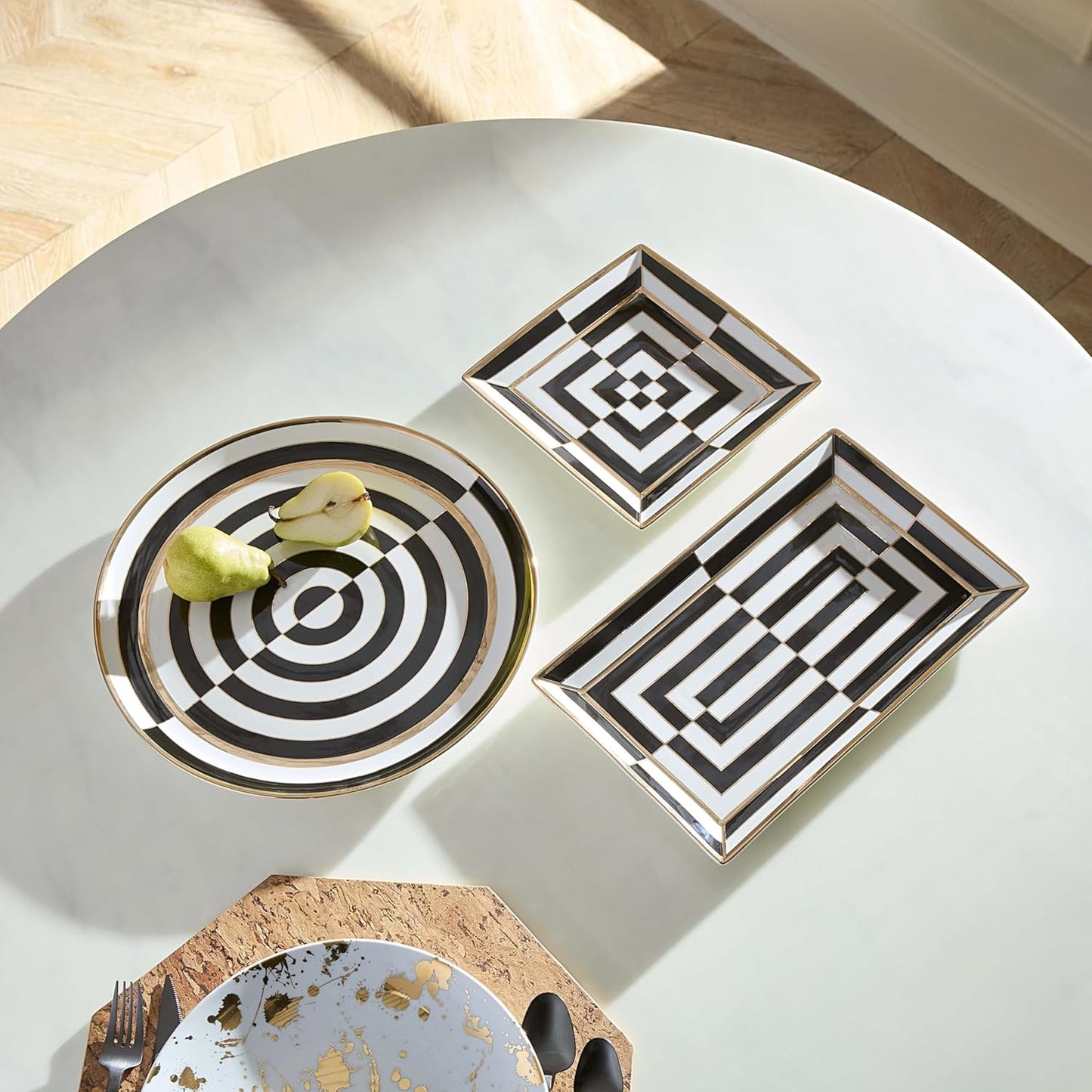 Bandeja redonda para servir Op Art Jonathan Adler