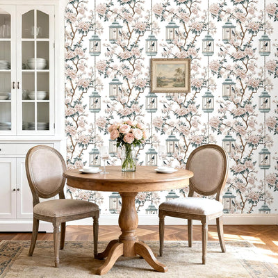 Papel tapiz autoadhesivo floral tradicional 17.5pulg