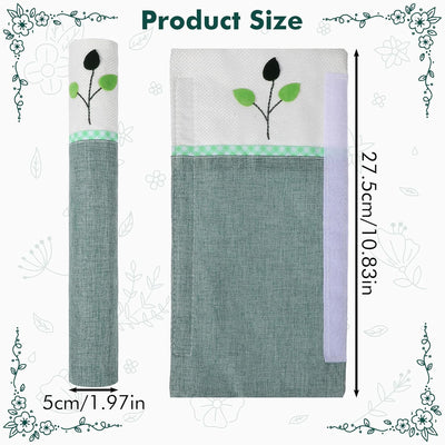 2 Fundas Manijas Nevera Lavables Guantes Extraibles Árbol Verde