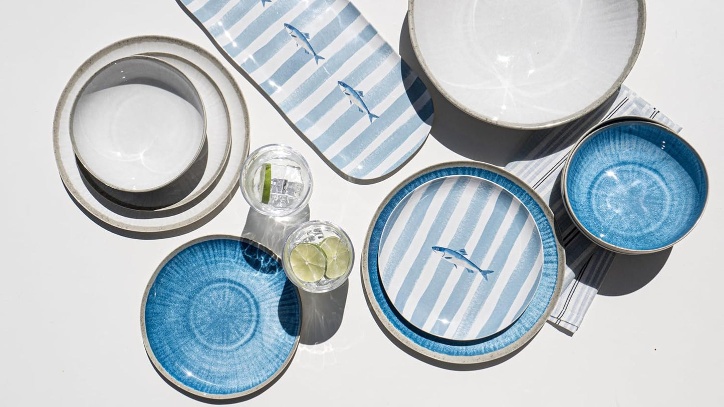 Set 6 Platos Melamina Azul 10.5pulg