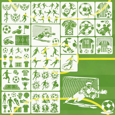20 Plantillas Deportivas Reutilizables Pared Fútbol Madera Roca