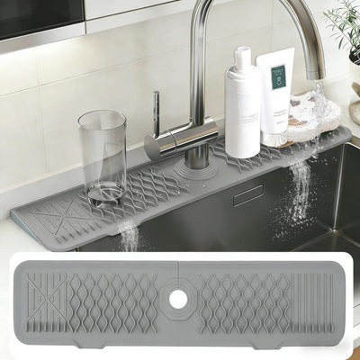Tapete silicona grifo 24pulg protector salpicaduras drenante