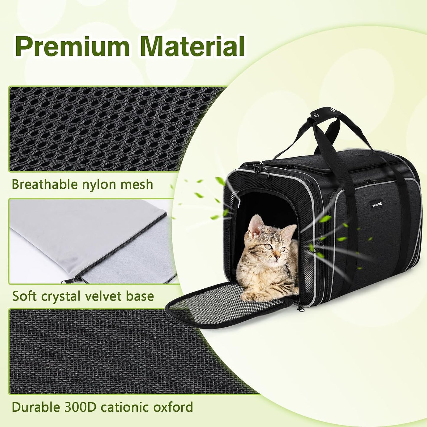 Bolsa transporte mascotas extragrande plegable malla transpirable