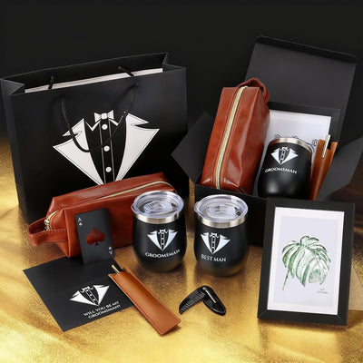 70 Pzas Regalo Padrinos Boda Con Vaso 12oz Bolsa Aseo Marco Fotos