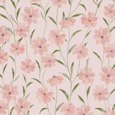Papel tapiz floral rosa autoadhesivo 17.3x80pulg vintage botánico