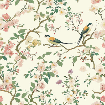 Papel Tapiz Vintage Floral Autoadhesivo Extraíble 17.7x118pulg