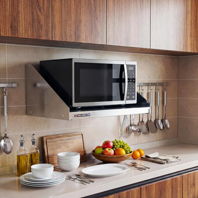 Estante acero inox microondas pared 18x24pulg 220lb