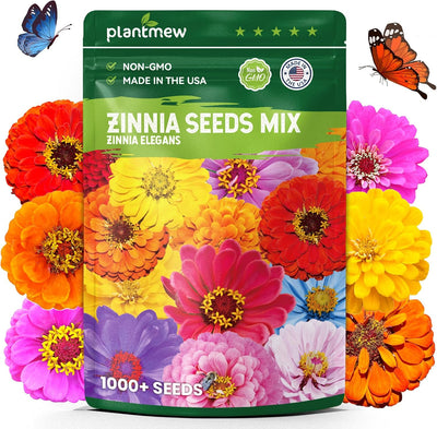 1000 semillas zinnia 2026 5 variedades colores mixtos