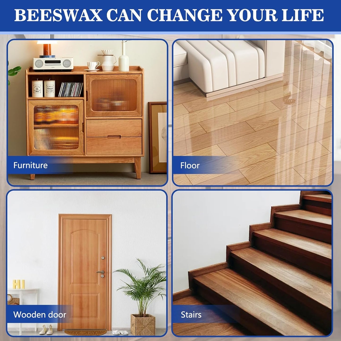 2 Pzas Cera Abeja Multiusos Protector Muebles
