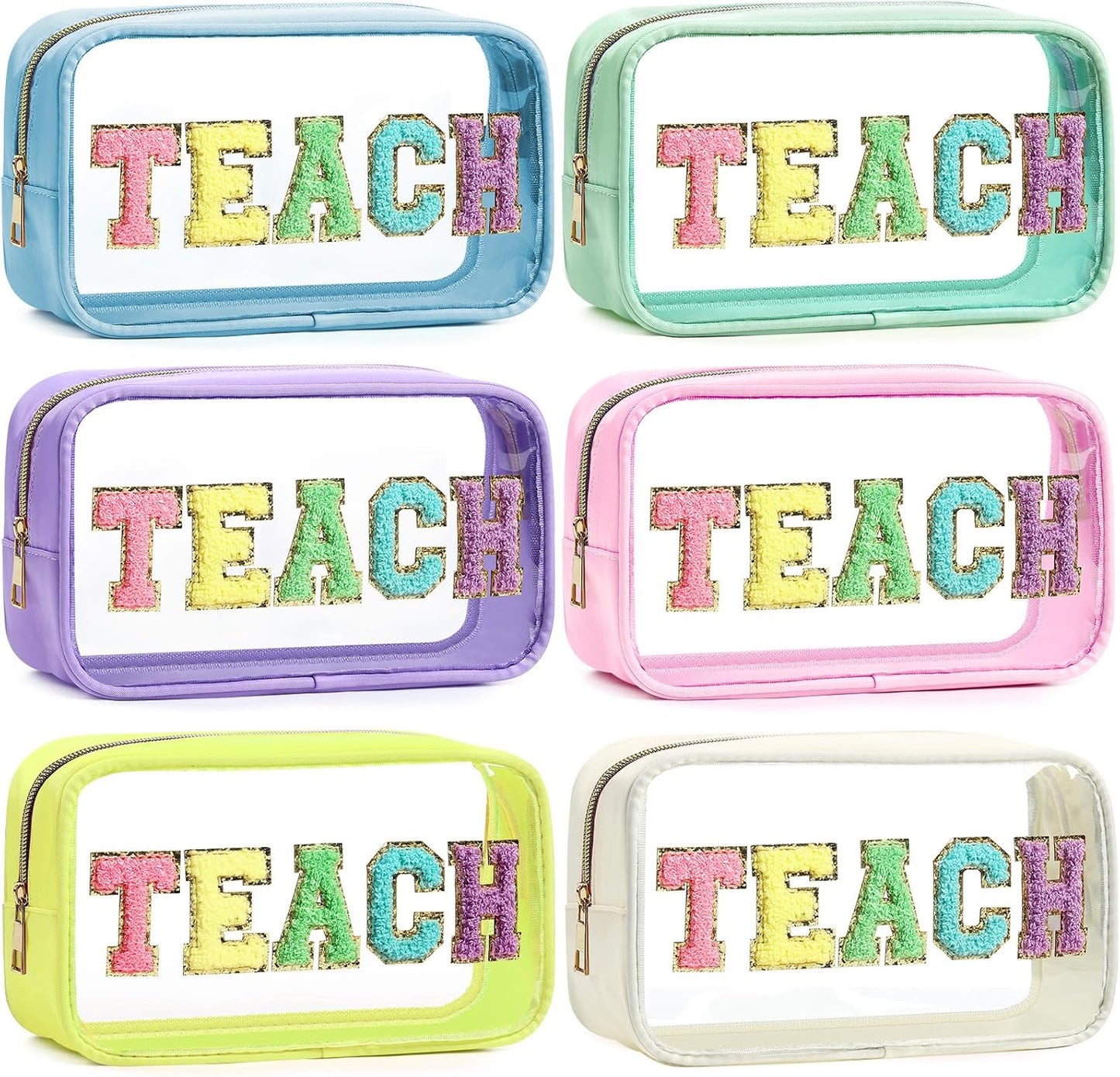 Bolsa maquillaje transparente con cremallera impermeable Rosa