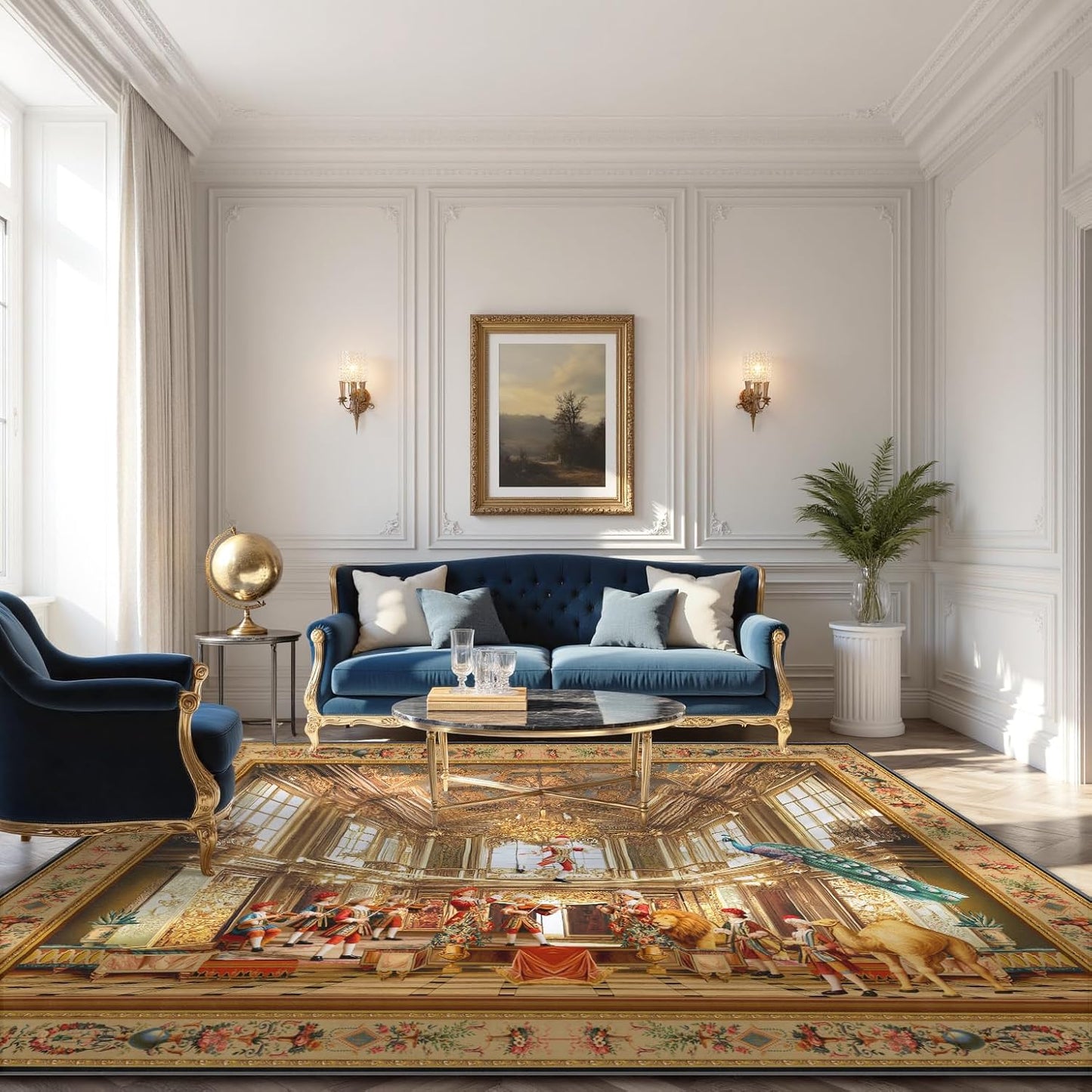 Alfombra barroco 8x10ft suave antideslizante sala dormitorio