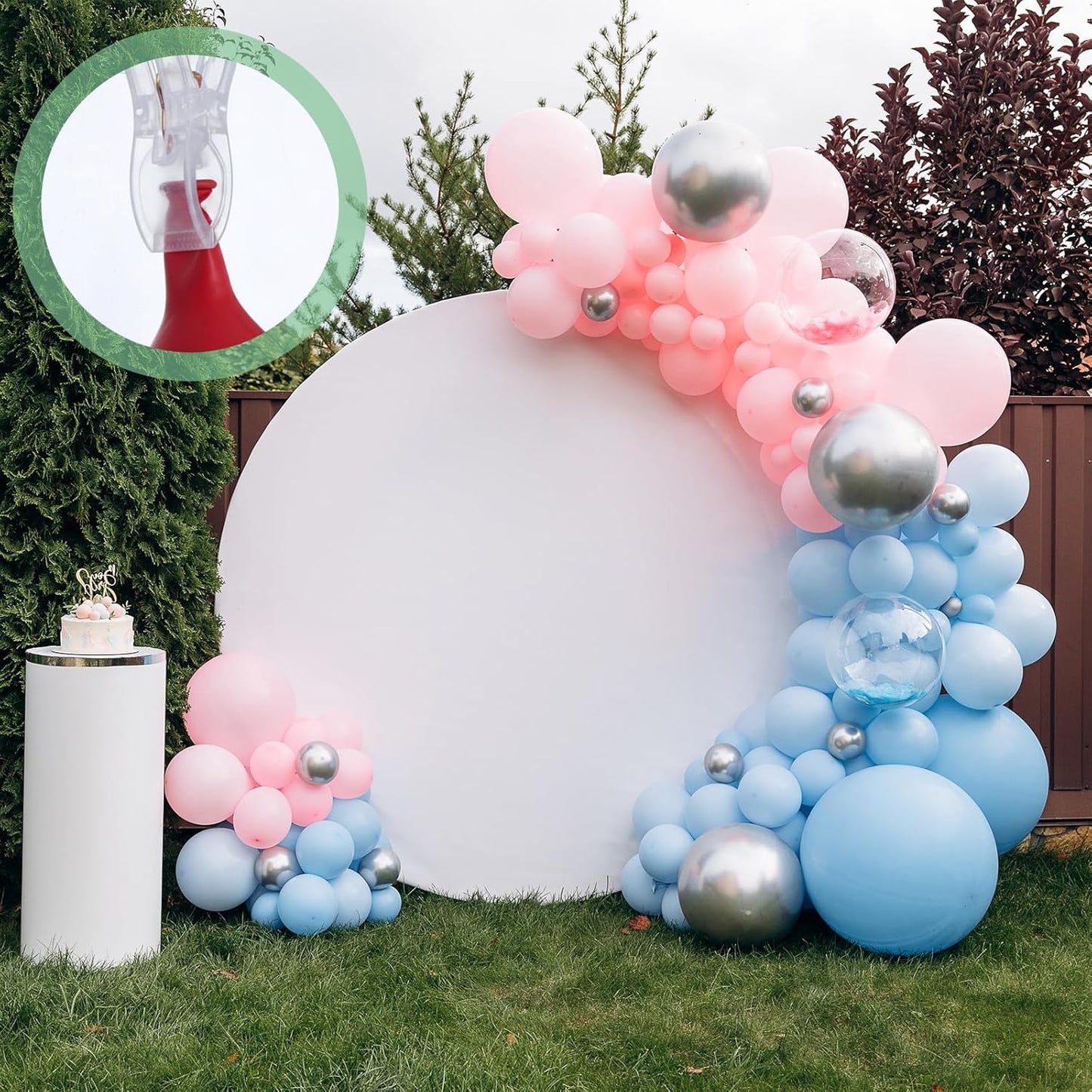 10 Clips Arco Globos Transparentes Resistentes Decoración