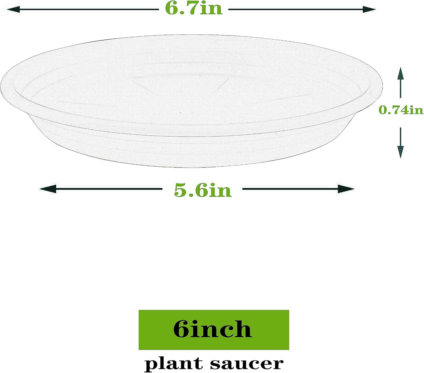 5 Pzas Platillos Plantas 6-26pulg Plástico Negro