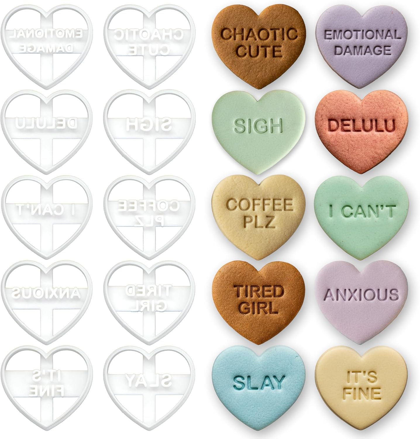 Set 10 Moldes Corazones para Hornear