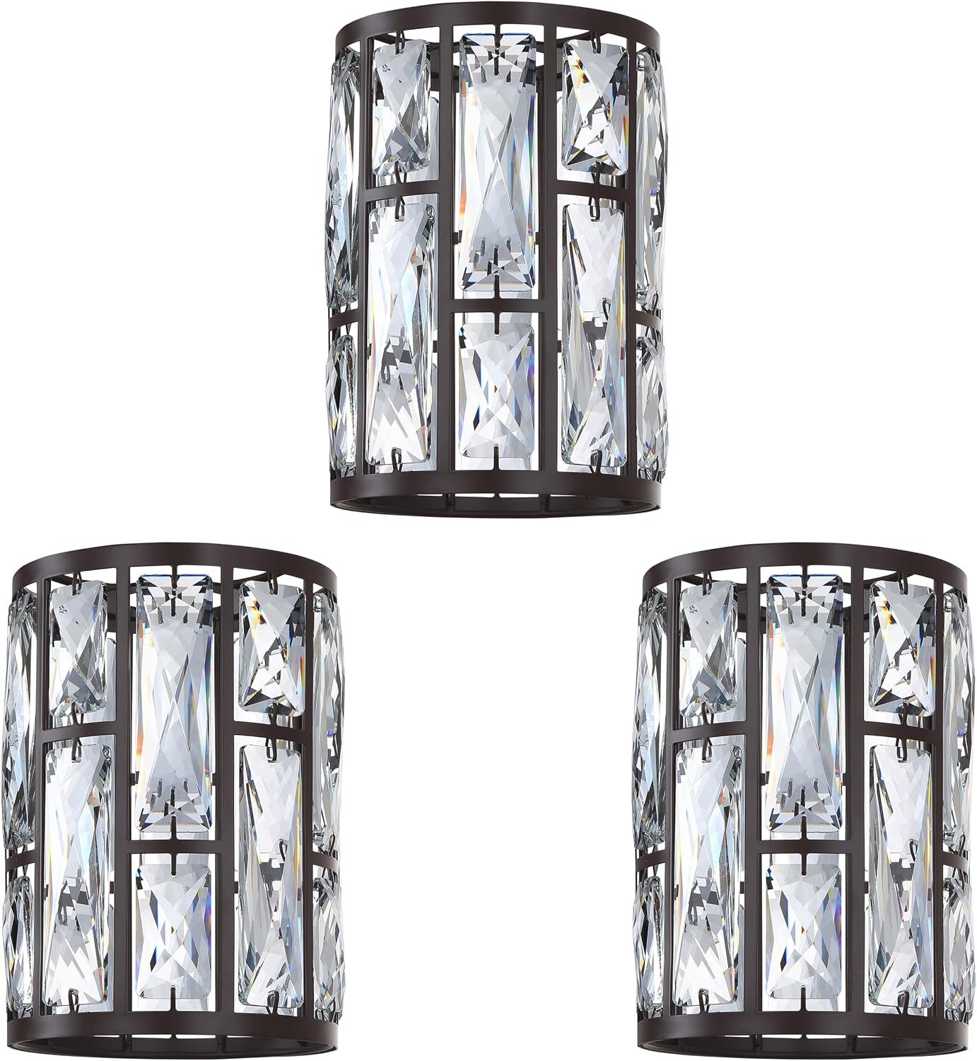 3 Pzas Lámpara Sconce Bronce Aceite 1.66pulg 7.1x5.3pulg