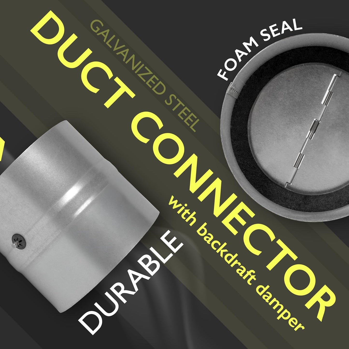 Amortiguador conducto 4pulg metal para HVAC