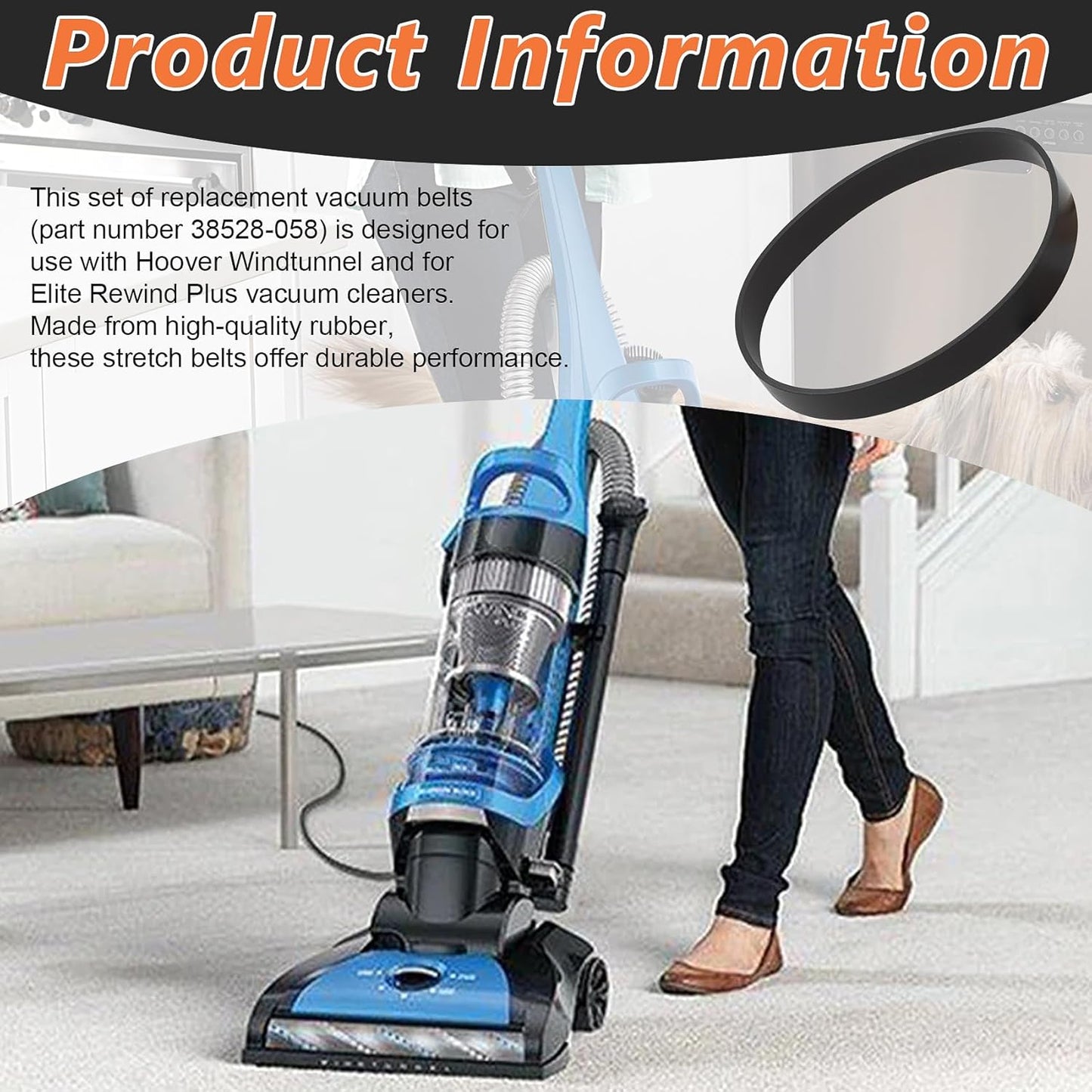 Correas al vacío para Hoover Windtunnel UH70100-110 paq 4