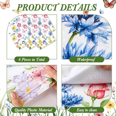 Camino de mesa floral de plástico 14 x 108 pulgadas para boda y fiestas