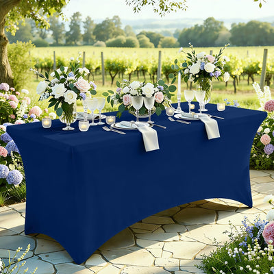 6 Manteles Elastano Ajustable 6ft Azul Para Picnic Boda Eventos