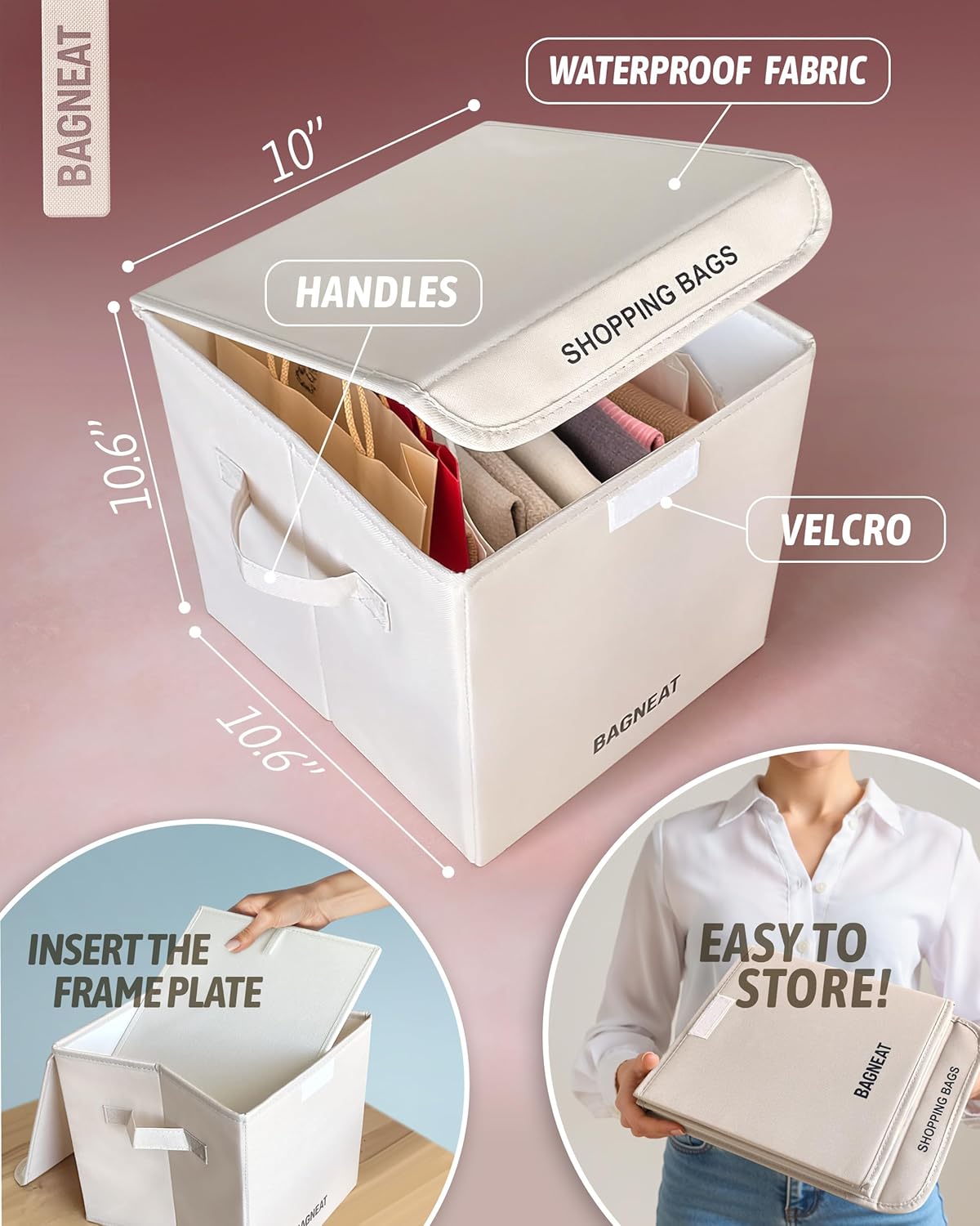 Caja para almacenar bolsas de comestibles