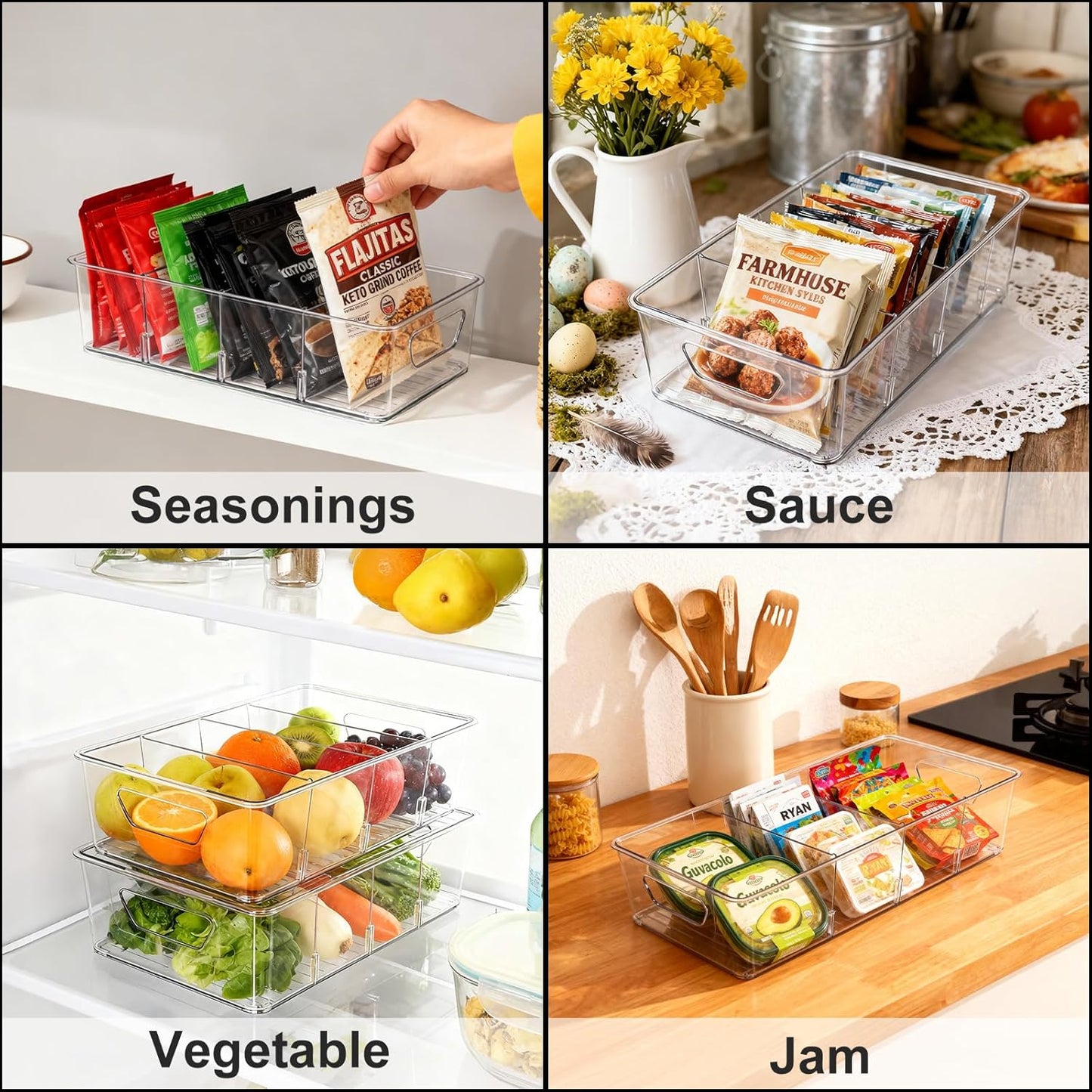 Organiz. especias con divisores para cocina XXL