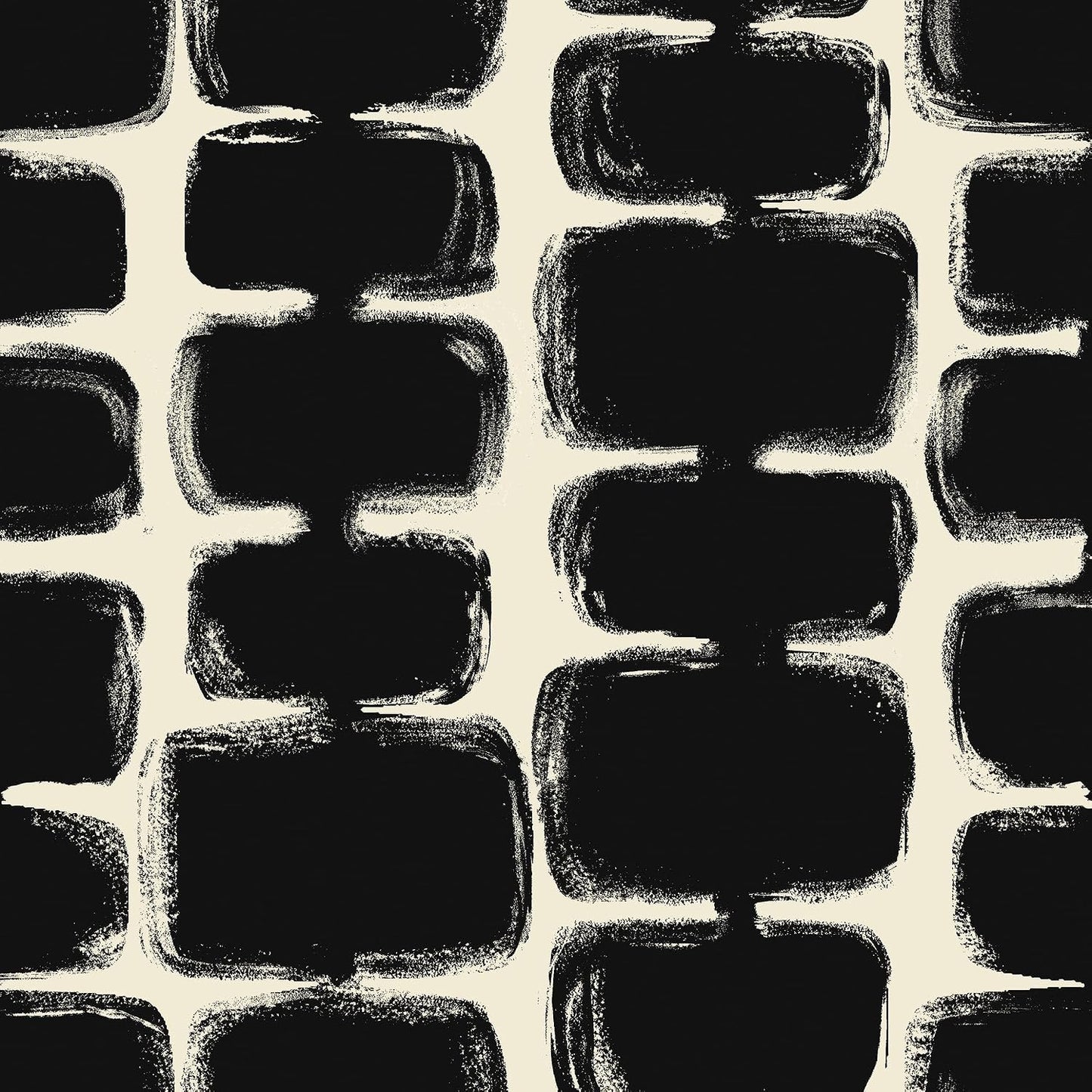Papel tapiz autoadhesivo 17.3x393pulg blanco crema y negro abstracto
