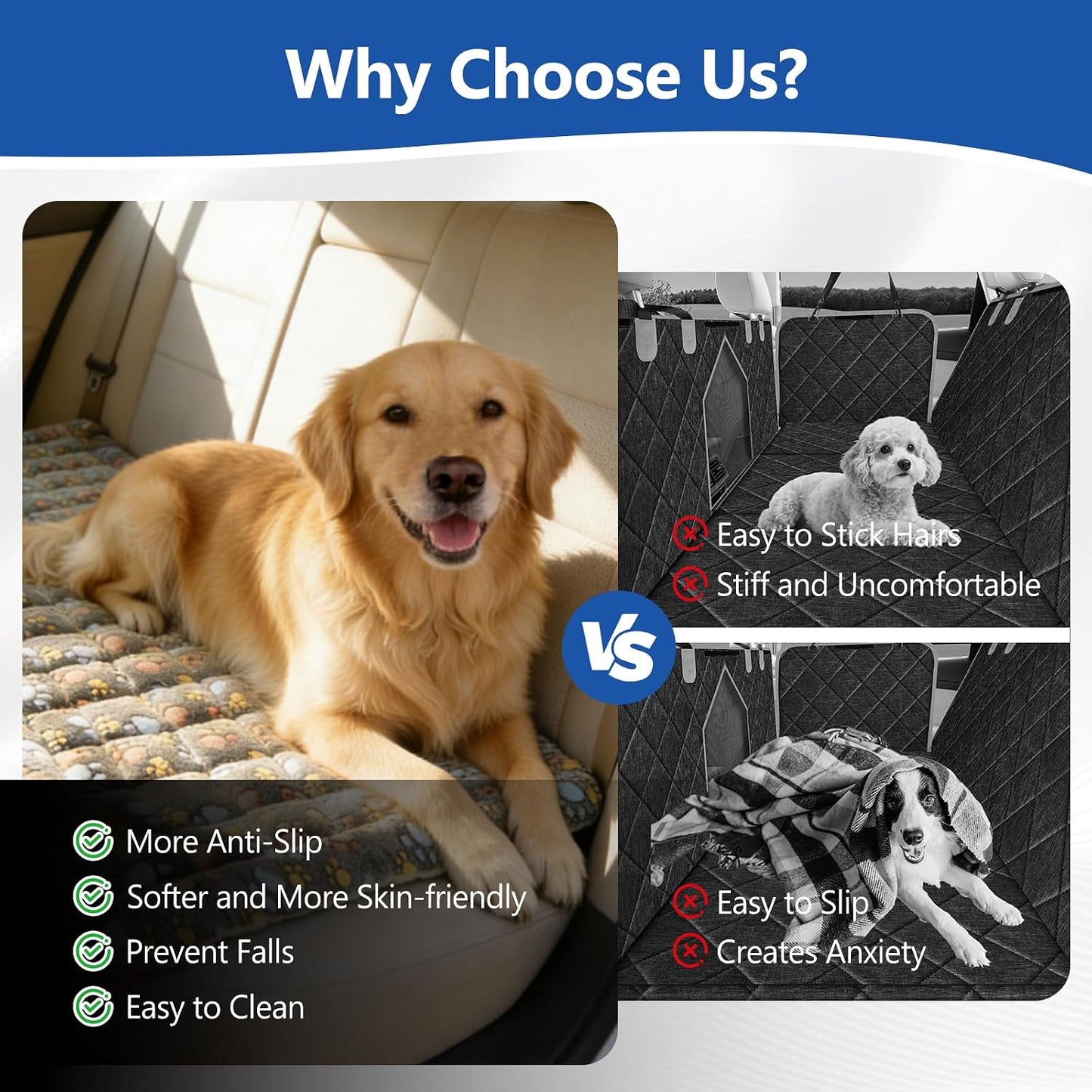 Cama perro asiento trasero auto antideslizante color mixto