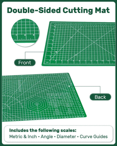 Alfombrilla de corte autorreparable 17 x 11 pulgadas doble cara para costura acolchado álbumes y manualidades