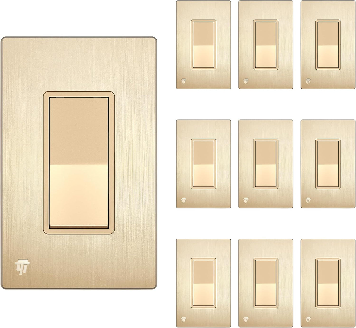 Interruptor decorador Elite placa sin cepillar 3 vías