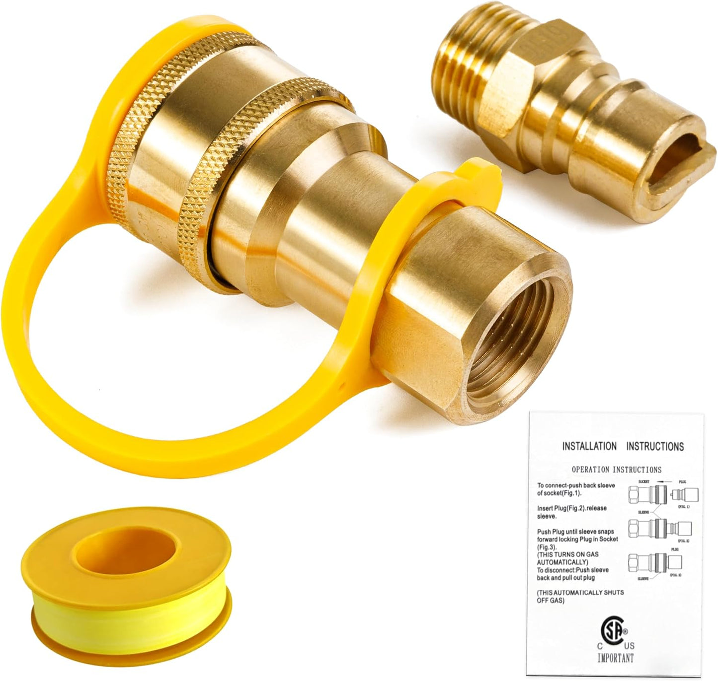 Adaptador conexión rápida gas 1/2pulg latón RV