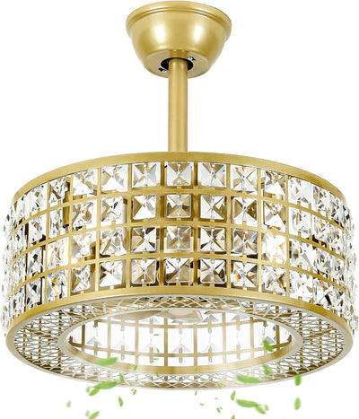 Ventilador techo enjaulado cristal 18pulg luz 3 velocidades