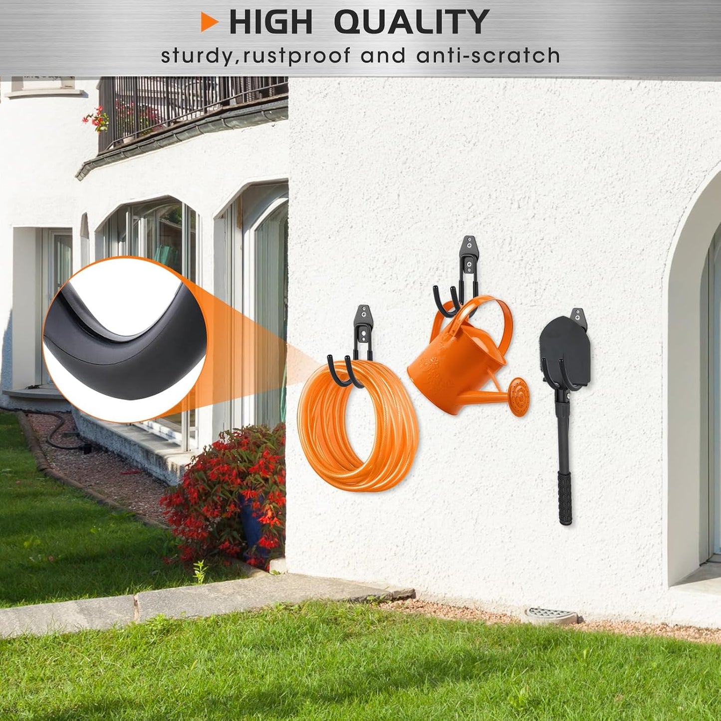Soporte manguera pared pack 2 resistente para exteriores