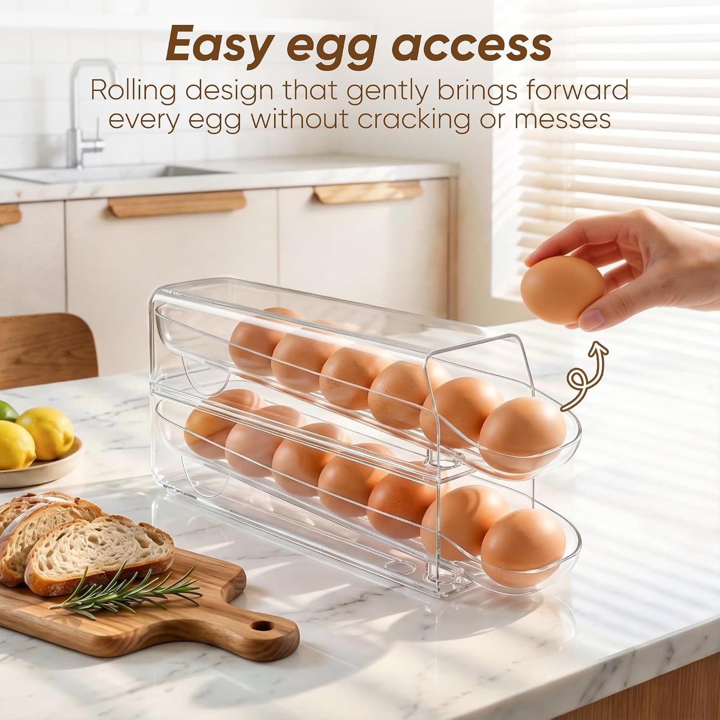 Dispensador huevos refrigerador con bandeja extraíble