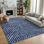 Alfombra moderna simétrica 8x10ft lavable azul marino