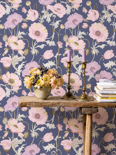 Papel tapiz floral vintage autoadhesivo 17.3x196.8pulg