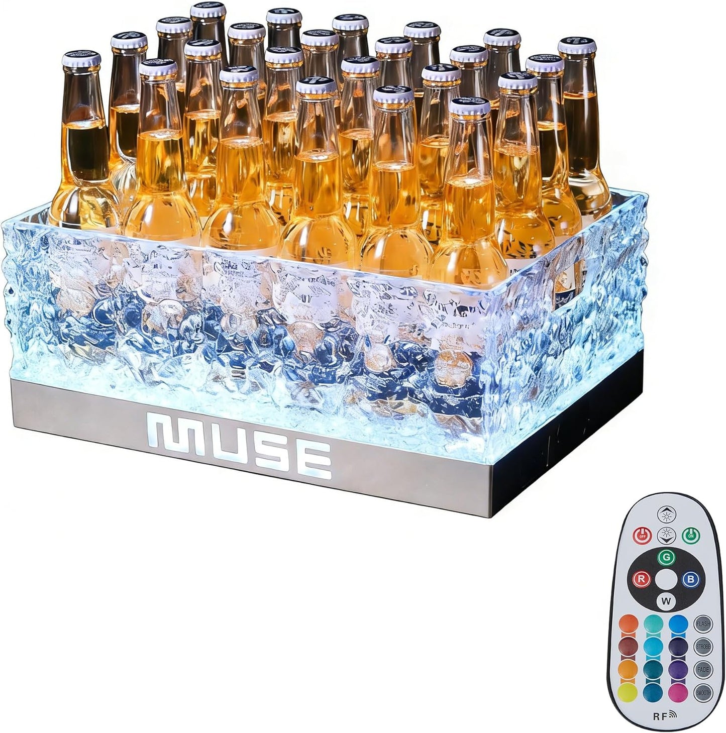 Cubo hielo plástico LED RGB para fiestas