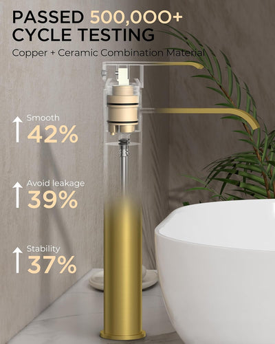 Grifo baño acero inox color dorado con manguera CUPC