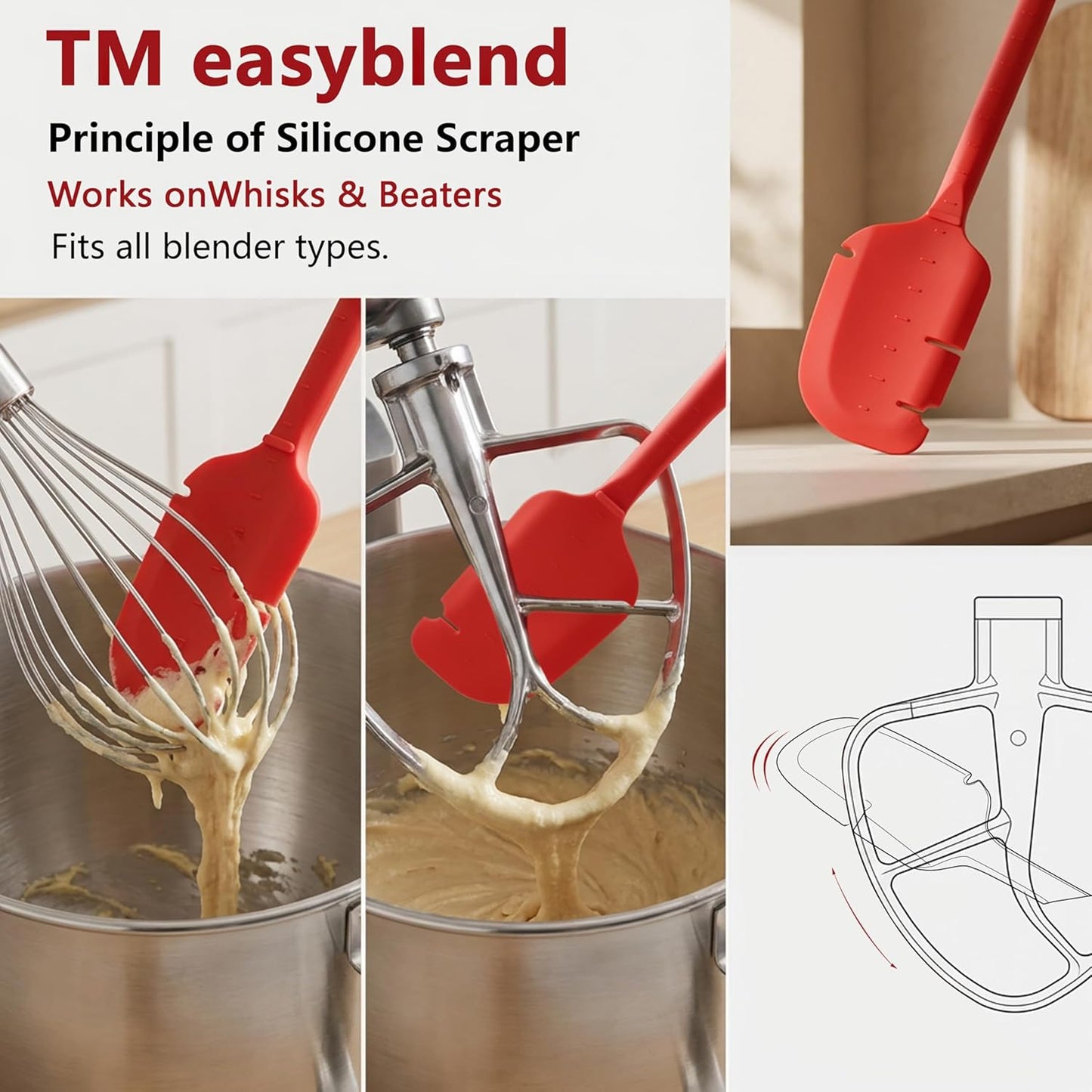 Espátula de silicona grado alimenticio Kitchen Aid 12 pulgadas rojo y negro