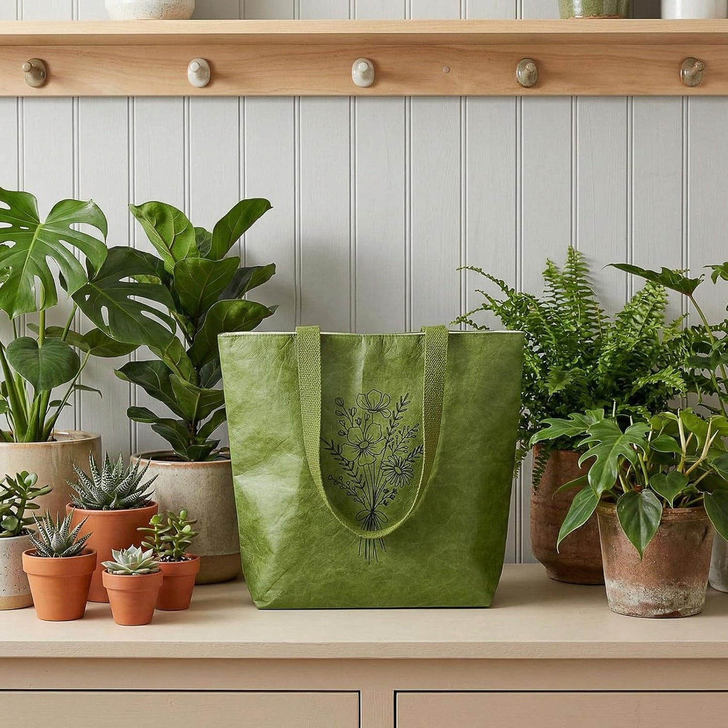 Bolsas de mano verdes para mujer con hebilla magnética y bolsillos