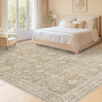Alfombra 8x10ft vintage floral antideslizante para sala dormitorio